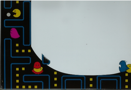 Zaccaria Puck Man monitor glass scan - bottom left